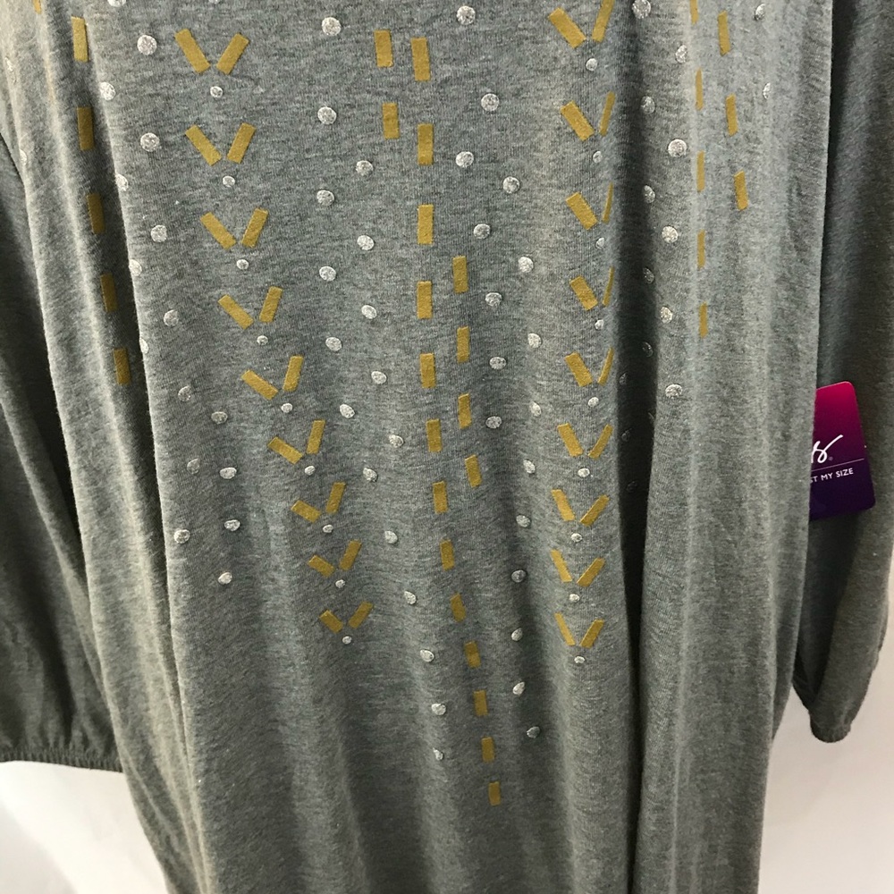NWT Just My Size Women’s Sparkly Gray Shirt 4X - Picture 3 of 13